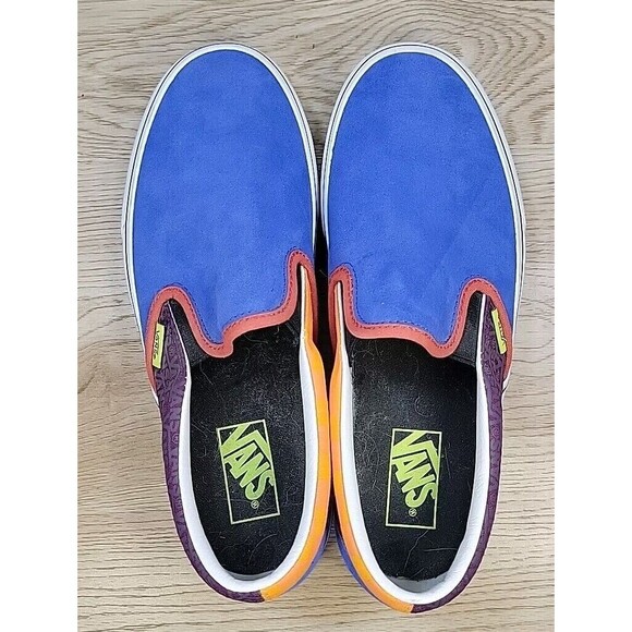 VANS Mix & Match Classic Slip-On Blue Suede Grape VANS Orange Check M 8/W 9.5 - Picture 8 of 14